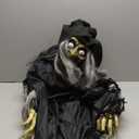 Haunted Hill Farm 9.5-Ft. Animatronic Witch, Indoor or Covered Outdoor Halloween Decoration, Prop With Light-up White Eyes, Poseable and Battery Operated Fright Prop for Home