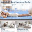 Extra Firm Mattress Topper Full Size, 2026 Upgraded 3 Inch 7-Zone Egg Crate Cooling Gel Memory Foam Bed Topper for Pressure Relief and Back Pain, Mattress Pad, Washable Cover