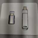 MFi Certified 128GB Photo Stick for iPhone Flash Drive,USB Memory Stick Thumb Drives High Speed USB Stick External Storage Compatible for iPhone/iPad/Android/PC (Silver)