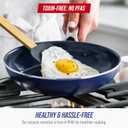 Blue Diamond 10 Piece Nonstick Cookware Set, Diamond Ceramic Pots & Pans, Dishwasher & Metal Utensil Safe, Non Toxic PFAS-Free, Kitchen Cooking Sauce & Saute Pans, Oven & Broiler to 600F, Blue