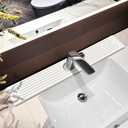 Stone Faucet Mat For Kitchen Sink, 23.6" Diatomite Quick Drying Stone Mat For Kitchen Sink, Sink Splash Guard, Super Absorbent, Sink Stone Quick Dry Around Faucet For Bathroom Counter (White)