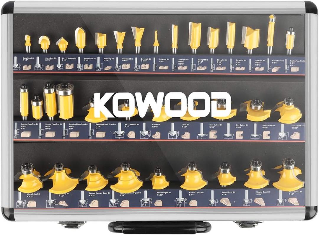 Router Bits Sets of 35B Pieces 1/4 Shank Router Bit Set T Shape Wood Milling Cutter