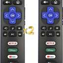 Replacement for Roku TV Remote Control, (Pack of 2), w/Netflix, Disney, YouTube and Apple TV Button