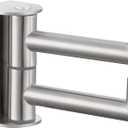 APLusee Brushed Nickel Double Swivel Towel Hook, 304 Stainless Steel Folding Clothes Hanger with Multi 2 Rotating Arms, Wall Mounted (1 Pack)