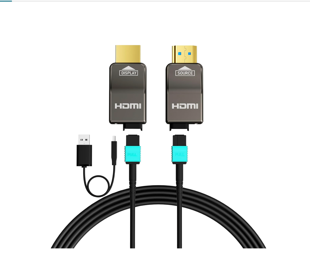 8K Detachable Full Fiber Optic Armored HDMI 2.1 Cable 3FT, Ultra High Speed 48Gbps, Support 8K@60Hz 4K@120Hz, Dynamic HDR, eARC, Compatible with PS5/Xbox/Blu-ray/TV/Monitor/Projector