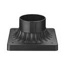 Darkaway Outdoor Post Light Base Mount, Post Light Adapter 3'' Pier Mount Base with Matte Black Finish for Deck Porch Patio, 5.5" W x 5.5" D x 2.75''H (1Pack, Black)