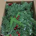 9 ft Prelit Christmas Garlands with 100 Lights Battery Operated Timer 8 Modes, Faux Garland Christmas Decorations for Mantle, Stairs, Fireplace, Decor with Natural Pine Cones, Berries