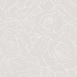 VEELIKE 17.7''x354'' Neutral Grey Line Drawing Floral Wallpaper Mural Boho Peony Peel and Stick Wallpaper for Bedroom Bathroom Removable Self Adhesive Vintage Wallpaper Floral Contact Paper for Walls