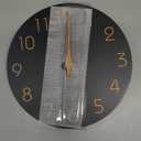 Mosewa Wall Clock 8 Inch Black Battery Operated Silent Non Ticking Simple Minimalist Rose Gold Numbers Decorative for Bedroom Living Room Kitchen Home Bathroom Office