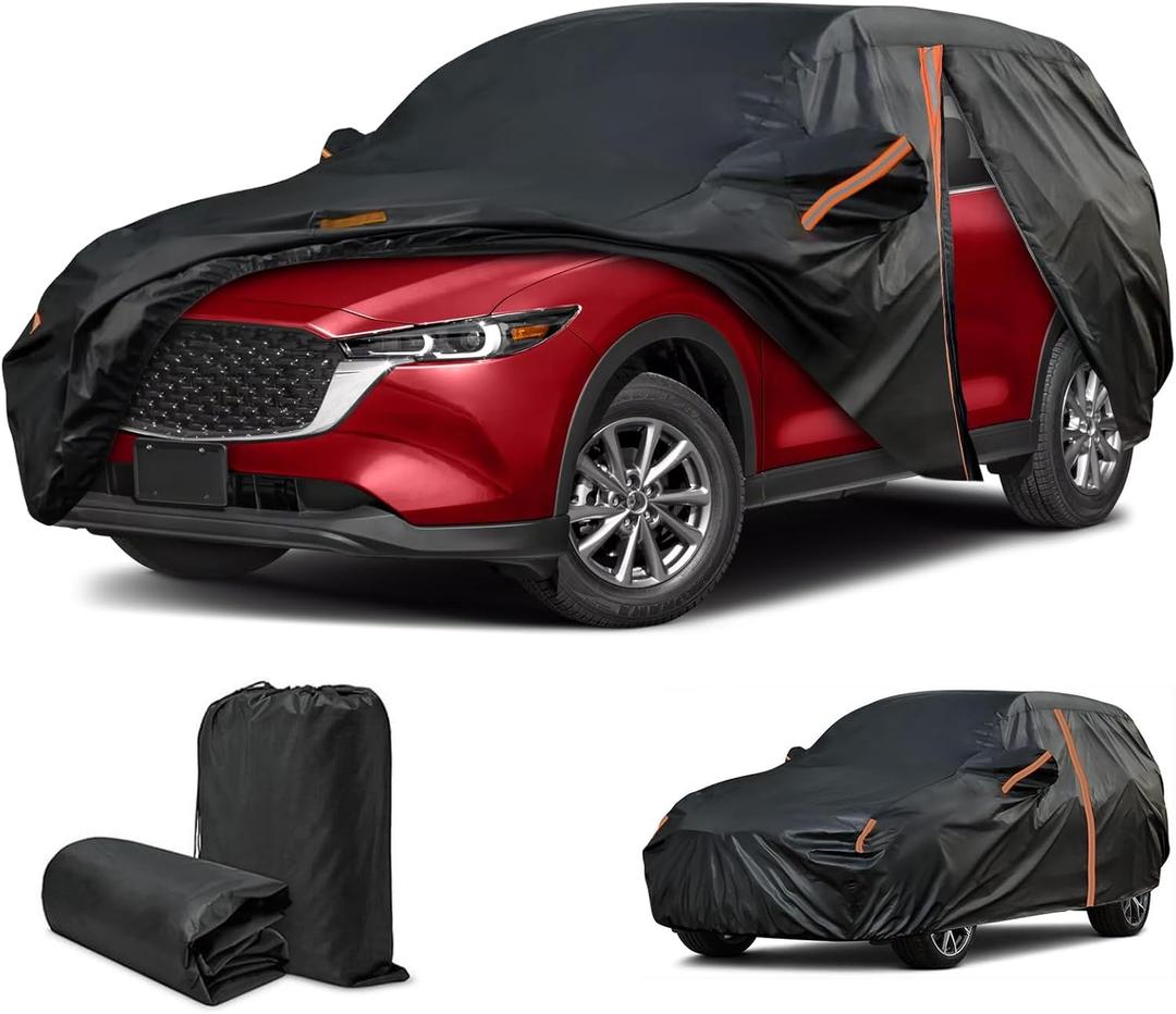Cover for Mazda CX-5, CX5 Cover 2013-2025, Custom Fit Mazda CX-5 Cover, Outdoor Car Cover All Weather Sun UV Snow HailProtection, Full Exterior SUV Cover with Door Zipper/Reflective Strip