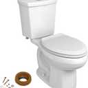 American Standard 606AA002.020 H2Option Two-Piece Toilet with Toilet Seat and Wax Ring, Elongated Front, Chair Height, Dual Flush, White, 0.92-1.28 gpf