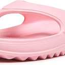 Oudizz Orthopedic Sandals Flip Flops for Women Arch Support Pillow Soft Recovery Thong Sandals Spa Summer Beach Cloud Slides, 6.5 Women/5 Men (Pink)