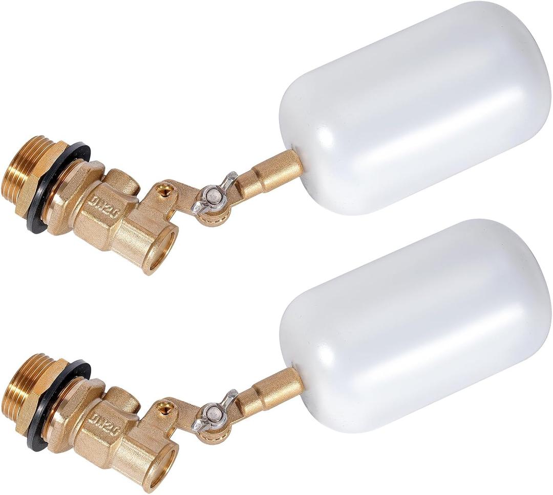 Float Valve 3/4 inch, Brass Water Float Valve with Adjustable Arm, Float Ball Valve Automatic Fill and Water Level Control for Water Trough,Fountains,Water Tank,Ponds,Pool,Aquariums