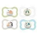 MAM Air Pacifier for Babies 16+ Months, Extra Air Flow for Sensitive Skin, Glows in The Dark, Developed with Medical Experts, BPA-Free Skin Soft Silicone, 4 Count, Made in Europe