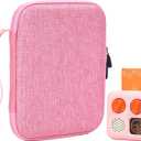 YouKnow Card Holder for Yoto Cards  Kids Accessory, Soft Portable Folder with Zipper & 96 Pockets Player & Mini Audiobook Cards, Card Binder Case with Yoto Mini Silicone Case for Travel (Pink)