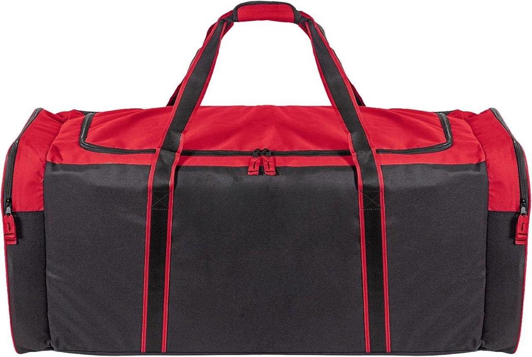 Jetstream Heavy Duty Multi Pocket Durable Sports Gym Equipment Travel Duffel Bag (42IN, XXL 42" Red)