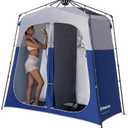 KingCamp Instant Shower Tent, Portable Superior Stable Privacy Shelter, 2 Large Rooms Outdoor Toilet Tent with Floor for Beach, Camping & Hiking, Setup in Under 60s