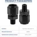 2 Pcs 1/8 NPT to 6AN Fitting Adapter, CNC-Machined Aluminum with Anodized Finish for Corrosion Resistance, Automotive Performance Upgrade Fuel Line Hose Transmission Oil System