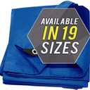 Large Waterproof Tarp - Heavy Duty 5 Mil Thick Poly Tarpaulin Ideal for Canopy Tents, Boats, RV or Pool Covers - Multipurpose Protective Tarps with Grommets for Indoor and Outdoor Use | 40' x 60' (Blue-lightweight Protection)