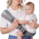 Toddler Sling, Ergonomic Baby Sling Carrier with Adjustable Strap, Soft Padding & Non-Slip Hip Seat, Perfect for Infant and Toddler(7-44 lbs), Premium Cotton (Grey)