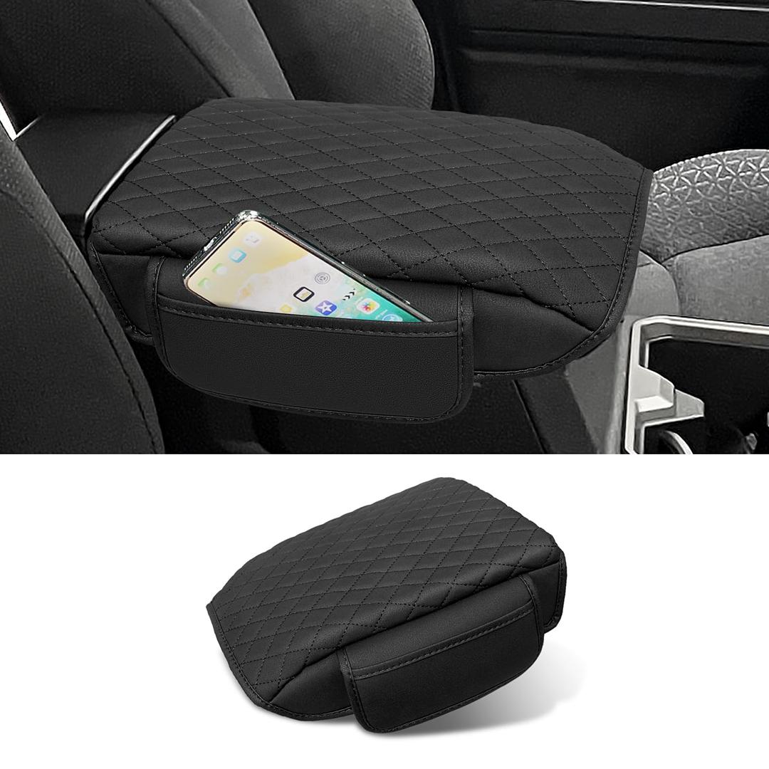 Rilsen Custom for Center Console Cover 2025 2026 Toyota 4runner Armrest Cover Accessories PU Leather Armrest Seat Box Cover Protector with Pockets Storage Bag