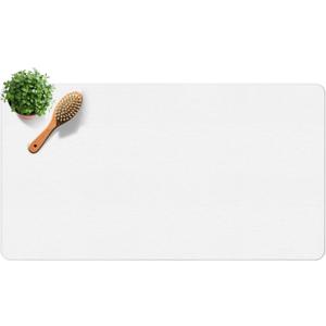 Large Diatomite Stone Bath Mat, Premium Non-Slip Natural Diatomaceous Earth Bathtub Quick Drying Mats for Bathroom Floor (30" x 17" White)