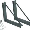 Underbody Truck Tool Box Mounting Brackets Kit, Welded Formed Steel Mounting Brackets with Screws Spacers and Sleeves Bolts for Underbody Truck Bed Tool Box, 17.7X 17.7 Inch, Set of 2