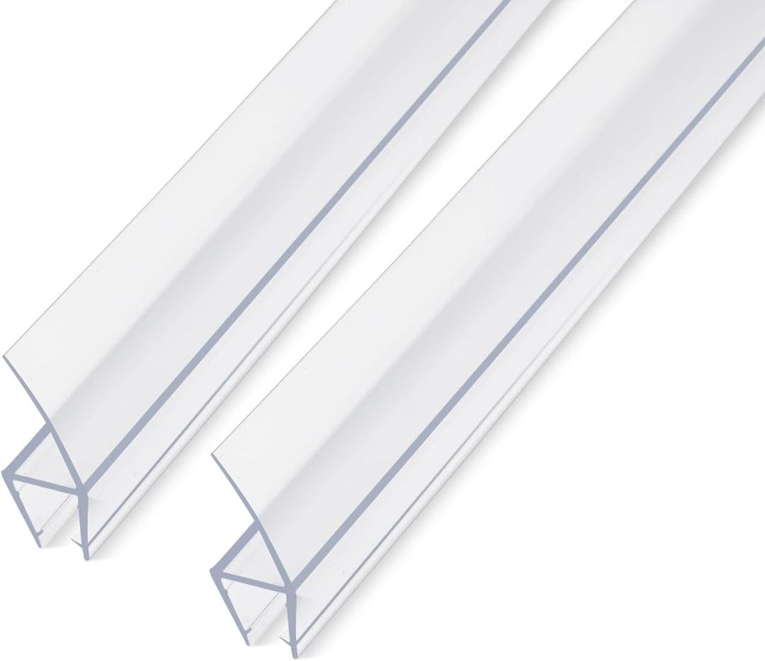 78" Shower Door Side Seal Strip for 1/4 inch Frameless Glass Shower Door Clear Polycarbonate(39" X2)