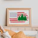 2 x 12 Pcs American Flag Stencils, We The People Flag Stencil Sunflower Eagle Mountain Bear Deer 1776 American Flag Templates for Painting on Wood Walls Fabric (Medium)