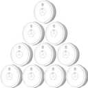 10 Packs Fire Alarms Smoke Detectors, Smoke Alarm Battery Operated, Fire Alarm with Test Button & Low Battery Signal, Photoelectric Technology Fire Detectors for Bedroom and Home