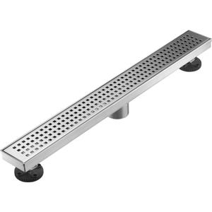 Linear Shower Floor Drain, Brushed Nickel 24 Inch Bathroom Drains