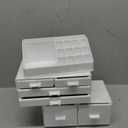 READAEER Makeup Organizer 3 Pieces Cosmetic Storage Case with 6 Drawers (White)