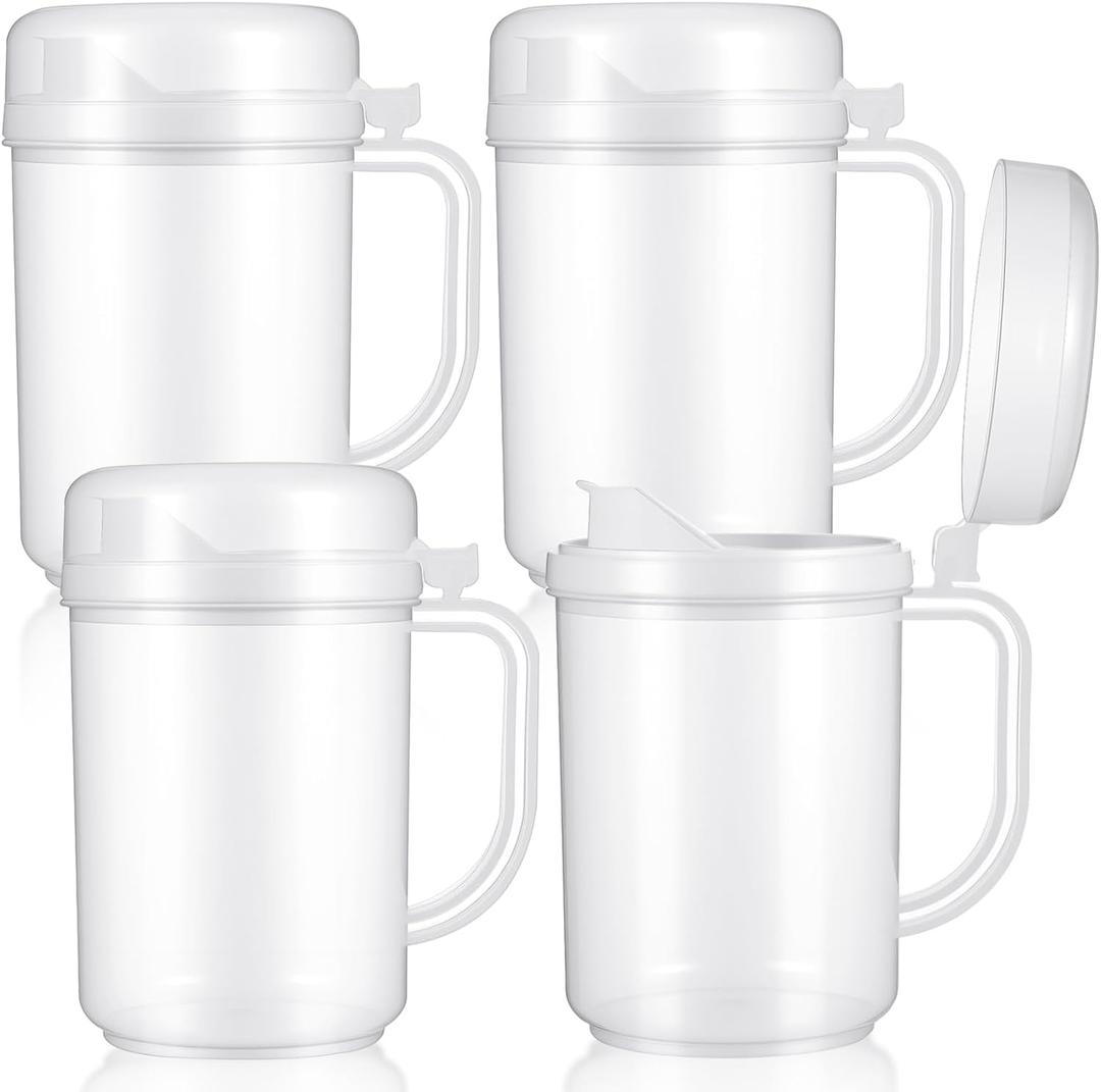 4 Pack Easy Pour Mini Pitchers 22oz with Lid, BPA-Free Plastic Pitcher for Milk, Water & Juice  Ideal for Early Learning & Home