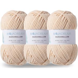 3PCS 3.5oz Chenille Yarn for Blankets Amigurumi: Soft Velvet Baby Yarn Blanket Knitting and Crocheting Bulky 5# Yarn 3 Skeins of 100g (Sand)