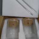 32oz Ribbed Glassware Large Cup, Glass Cups With Lids And Straws,Iced Coffee Cups With Lids,Glasses Drinking Set,Cute Cups,Boba Cup,With Straw Brush,Ideal Gift