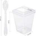 EASERCY 50 Pack 5 oz Plastic Dessert Cups with Lids, Yogurt Parfait/Appetizer Cup with Lids for Party, Mini Dessert Cups with Spoons Dessert Shooter Cups for Pudding, Fruit and Ice Cream