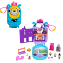 Polly Pocket & Minions Playset with 1 Doll, 2 Minions Figures & Fluffy the Unicorn Toy, Collectible Compact with 9 Accessories