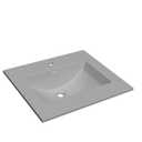 31" Bathroom Vanity Top with Integrated Sink – Solid Surface Polyurethane Resin, Matte Grey, One-Piece Countertop Basin, Single Faucet Hole, Built-in Overflow (31"W x 22"D)