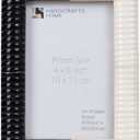 Handicrafts Home Black & White Picture Frame, Handmade Ridged Resin Inlay Photo Frame for Home Decor, Farmhouse Wall & Tabletop Frame, Shelf, Desk & Gallery Wall Decor, 4x6 Black & White Photo Frame