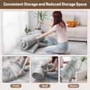 BALAPET Floor Lounger Pillow,Foldable Light Thick Tufted Floor Pillow Cushion with Elasticized Webbing for Easy Storage.Floor Lounger for Meditation,Playing,Yoga,Reading,Sleeping (Light Gray)