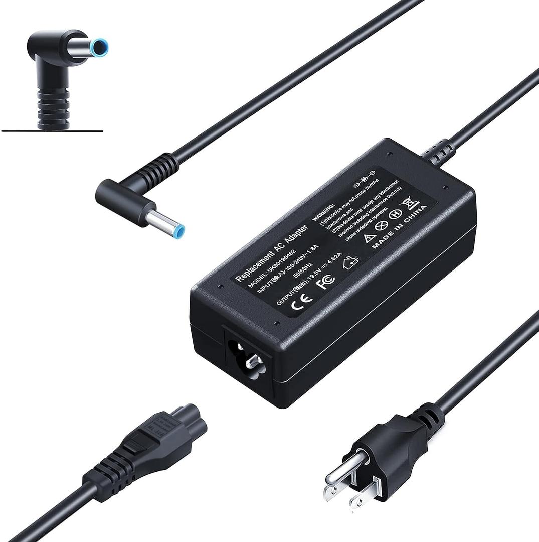 Blue Tip 65W Replacement for HP Laptop Charger Compatible with HP Pavilion x360 14 15 17,Envy 13 15 X360,Elitebook 840 G5, ProBook Chromebook Stream Series2