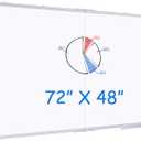 Large Whiteboard for Wall 72"X48", White Board Dry Erase 6' x 4' Magnetic Whiteboard Foldable Wall-Mounted Aluminum Frame Marker Board with a Long Pen Tray for School, Classroom, Office & Home (7248 inch Silver)
