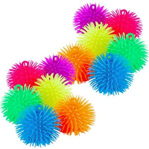 Kicko Puffer Balls - Assorted Colors, Spiky Balls for Kids, Sensory Game, Stress Relief - 5.5'' - Pack of 6