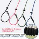 Slip Lead Dog Leash for Small & Medium Dogs, 1/4” x 6ft Sturdy Nylon Rope with Spring-Loaded Adjustable Stopper, Easy On/Off Training & Walking Slip Leash(Black, 6ft*1/4")