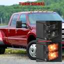 YITAMOTOR Towing Mirrors Side Mirror Compatible with 1999-2016 Ford F250 F350 F450 F550 Super Duty, Power Heated Manual Telescoping Foldable LED Turn Signal Light Smoke