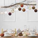 3 x 12 Pcs Brown Christmas Ball Ornaments 2.36 Matte Shiny Plastic Vintage Christmas Tree Ornaments Matte Decorative Shatterproof Ball Xmas Tree Decoration with Hanging Loop for Home Party