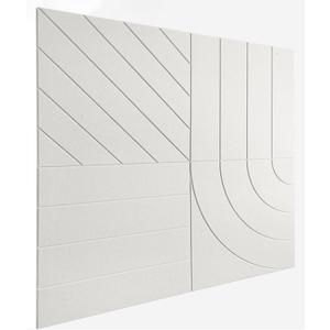 21.65" Large Square Acoustic Panels 4-Pack - Sound Absorbing Wall Panels, Noise Reducing Soundproof Decorative Felt Tiles for Home Office, Studio, Living Room - White