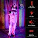 Haunted Hill Farm 5.6-Ft. Standing Pop-Up Clown Animatronic for Halloween