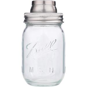 Clear Cocktail Shaker, Glass Body, Metal Top, 500 ml, Includes Shaker Glass