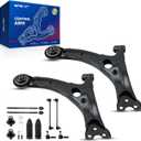 KAX Front Lower Control Arm w/Ball Joint & Sway Bar Links & Tie Rods for Matrix 2003-2008 for Pontiac Vibe 2003 2004 2005 2006 2007 2008 Suspension Kit K623110 K623111 12pcs